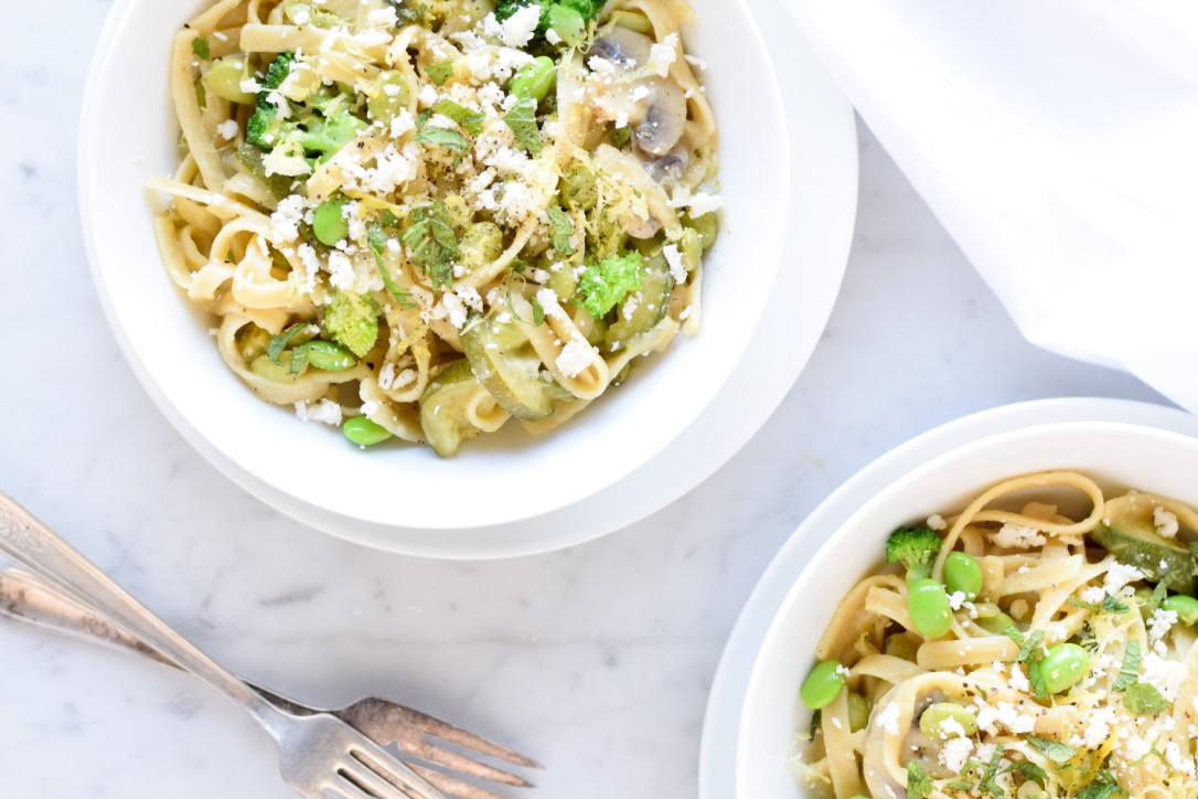 One pot pasta – Pâtes aux légumes verts